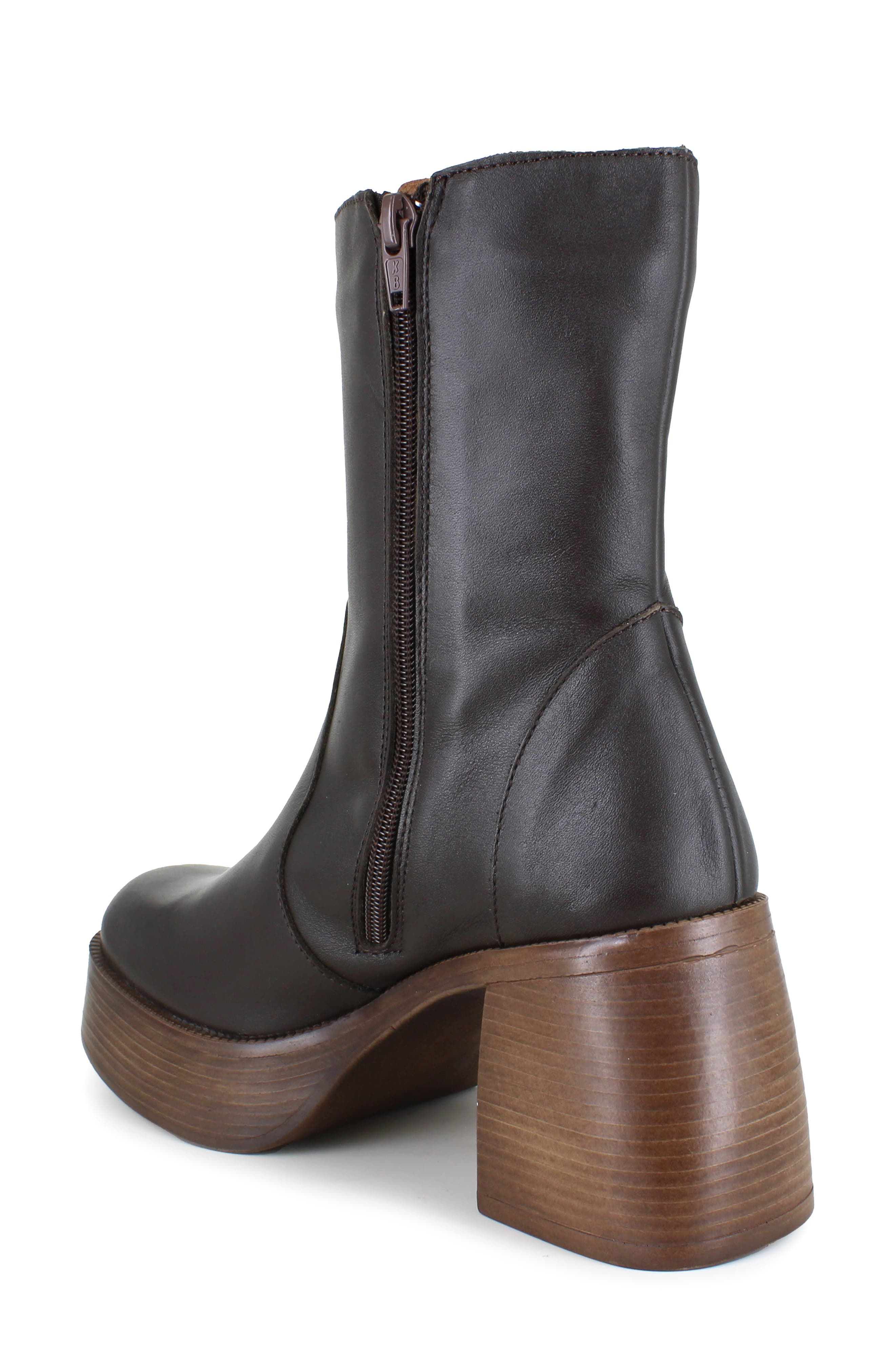 Candie's Birgit Platform Bootie, Alternate, color, Black/ Brown Leather