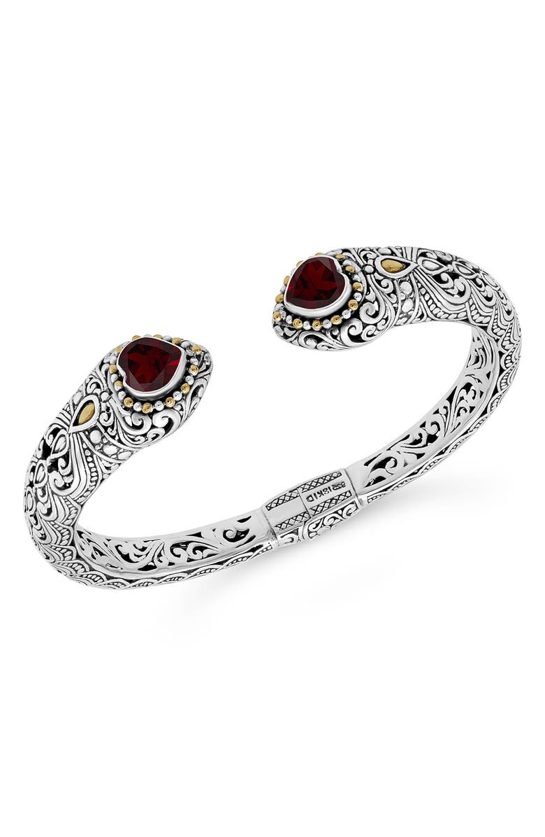 DEVATA Stone & Sterling Silver Bali Lovina Cuff Bracelet, Main, color,