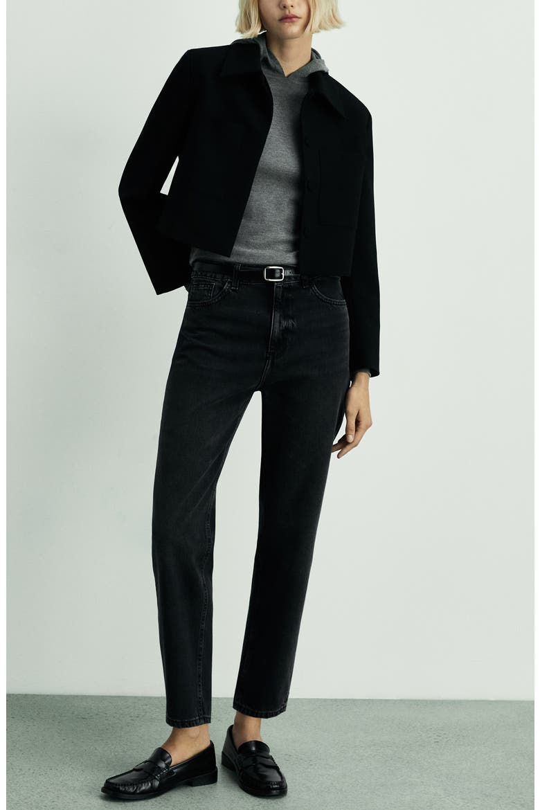 Mom2000 High Waist Straight Leg Jeans, Alternate, color, BLACK DENIM