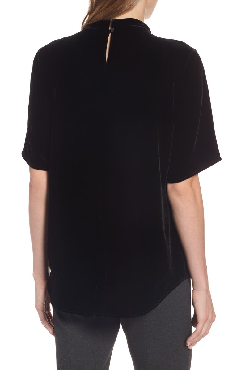 Eileen Fisher High Neck Velvet Top, Alternate, color, 