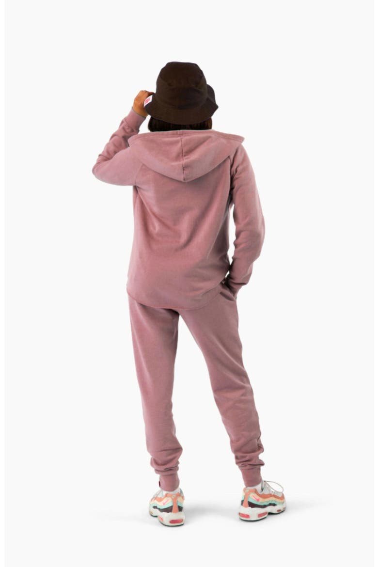 Women's Courtney Lightweight Wash Zip Hoodie, Alternate, color, Dusty Rose