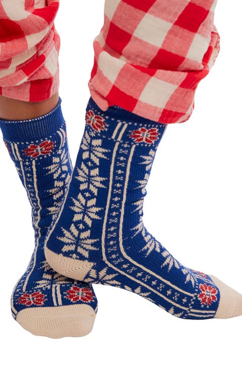 Nearly Nordic Cotton Blend Crew Socks