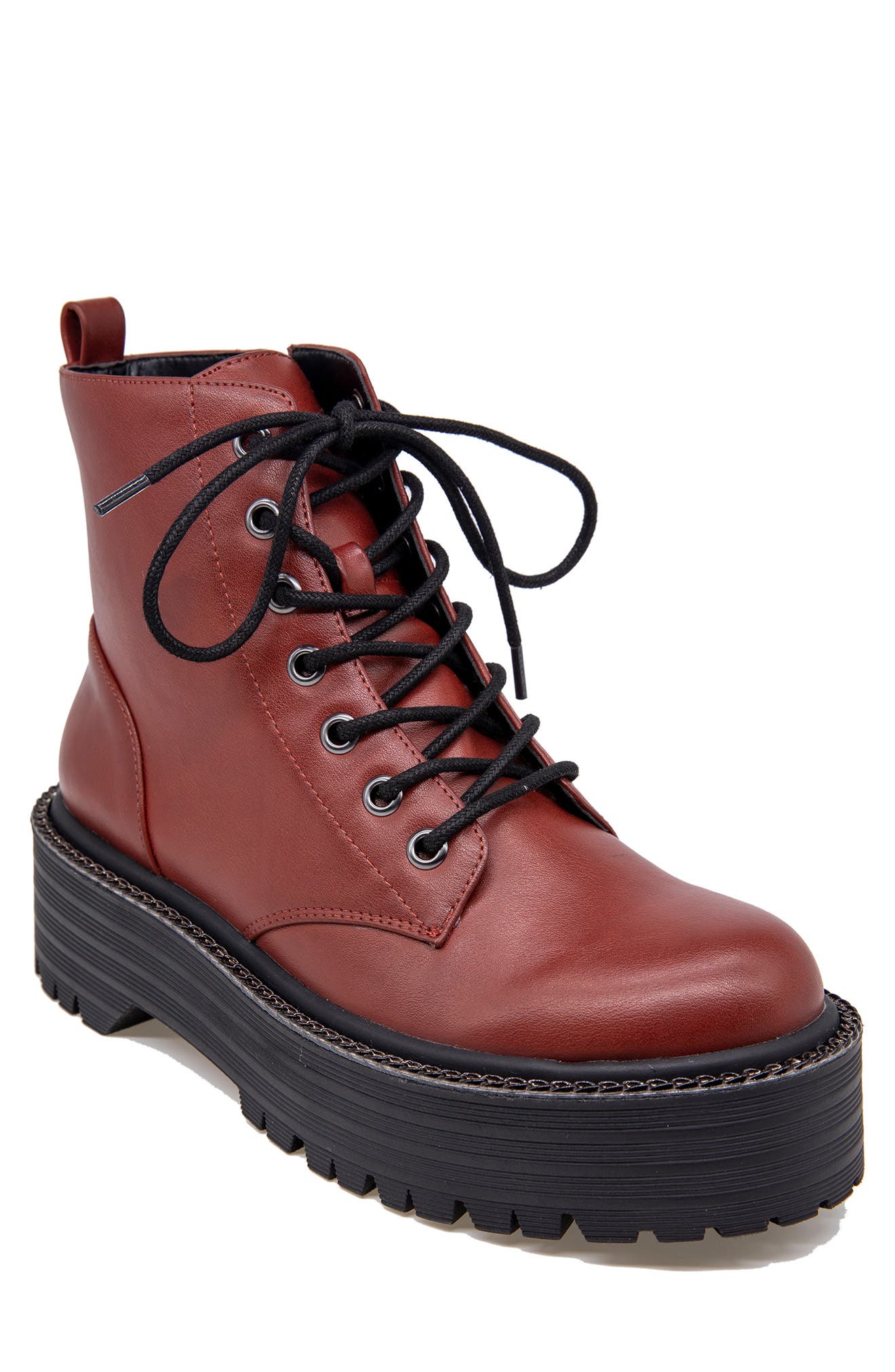 BCBGeneration Kayte Lug Sole Lace Up Combat Boot, Main, color, 