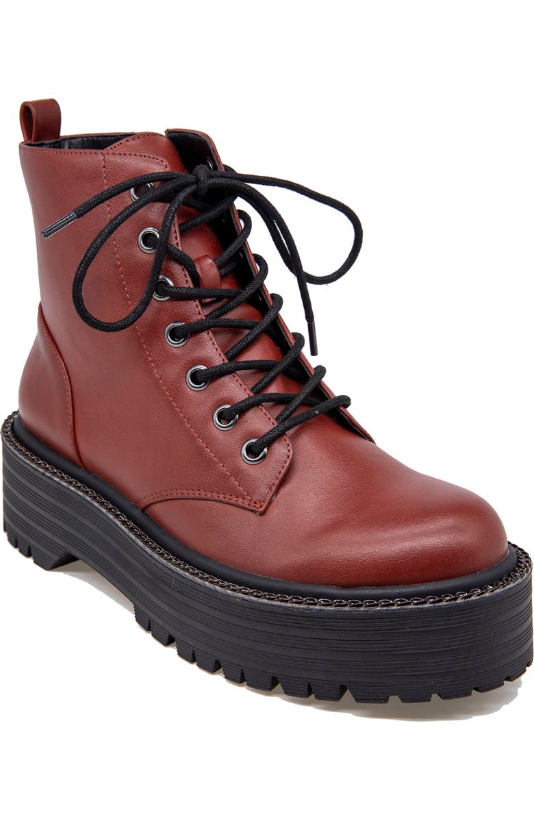 BCBGeneration Kayte Lug Sole Lace Up Combat Boot, Main, color,