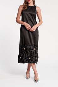 Frances Valentine Francesca Maxi Dress w/Flowers Floral Satin Poly Satin