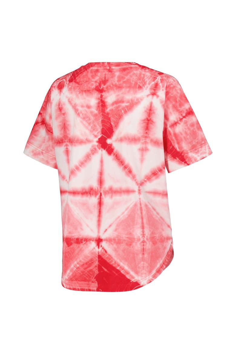 Women's G-III 4Her by Carl Banks Red Chicago Bulls Tournament Raglan Oversized Tie-Dye V-Neck T-Shirt, Alternate, color, Red