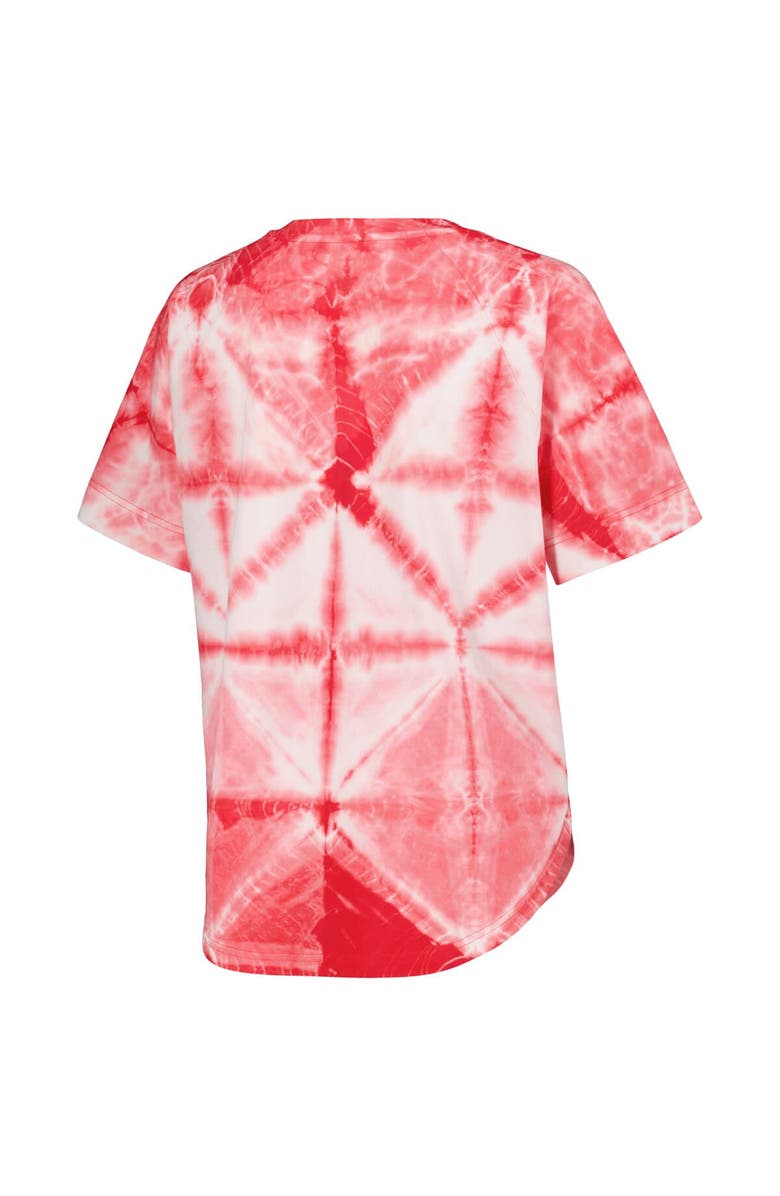 G-III 4HER BY CARL BANKS Women's G-III 4Her by Carl Banks Red Chicago Bulls Tournament Raglan Oversized Tie-Dye V-Neck T-Shirt, Alternate, color, Red