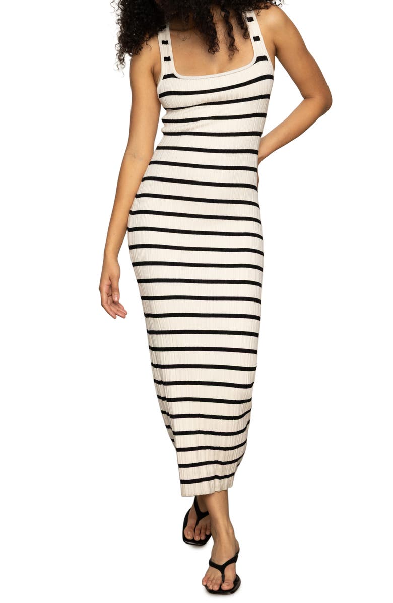 Sanctuary Starlit Stripe Rib Dress, Alternate, color, Light Oat