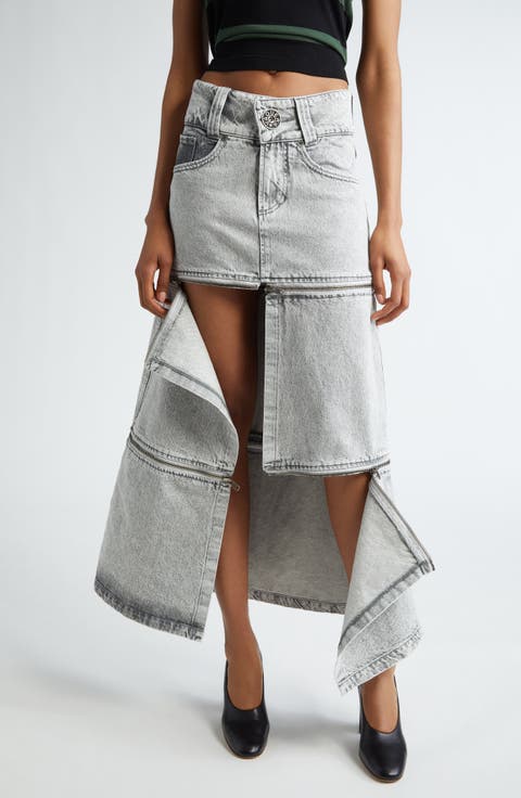 Denim Zip Skirt