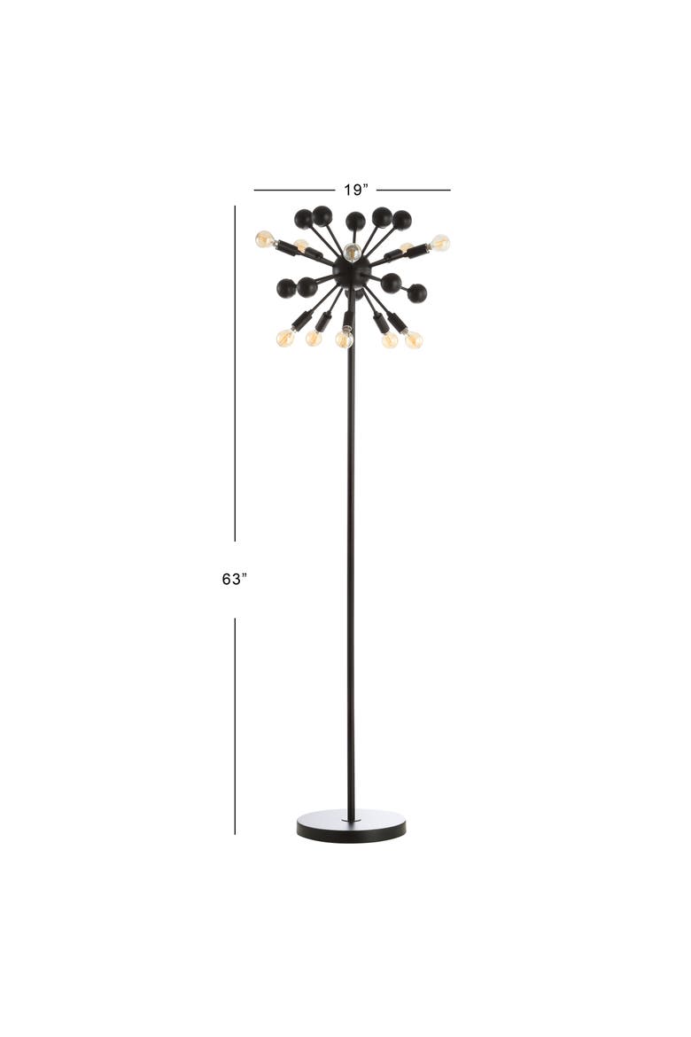 Orbit 10-Light 63" Modern Sputnik Metal LED Floor Lamp, Black, Alternate, color, Black