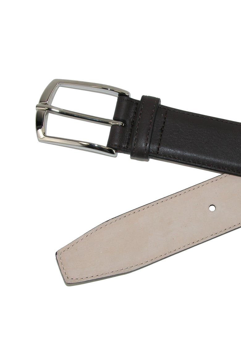 Men's Borgo Boxcalf Dress Belt with Solid Brass Buckle, Alternate, color, Dark Brown