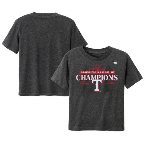 Toddler Fanatics Branded  Heather Charcoal Texas Rangers 2023 American League Champions Locker Room T-Shirt