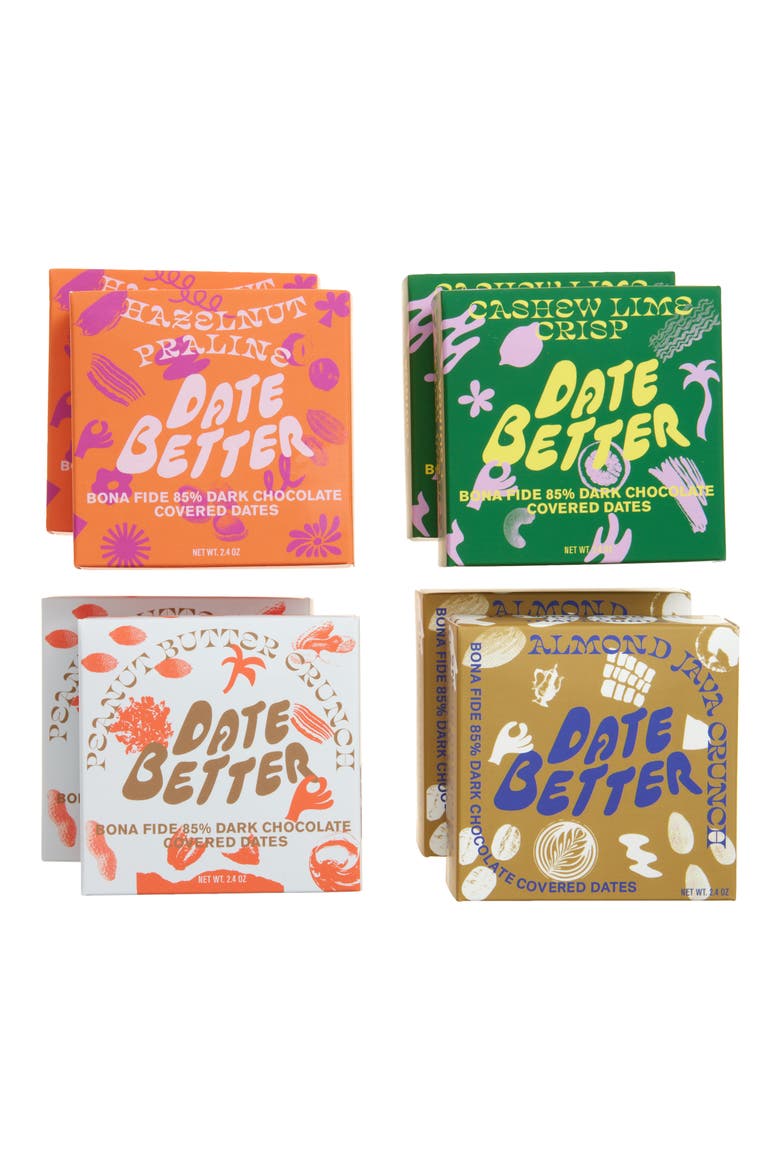 Dark Chocolate Covered Dates Variety 8-Pack, Main, color, VARIETY PACK