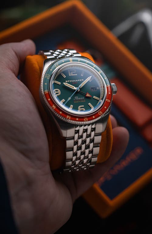 Spinnaker Fleuss Gmt Automatic Bracelet Watch, 43mm In Green