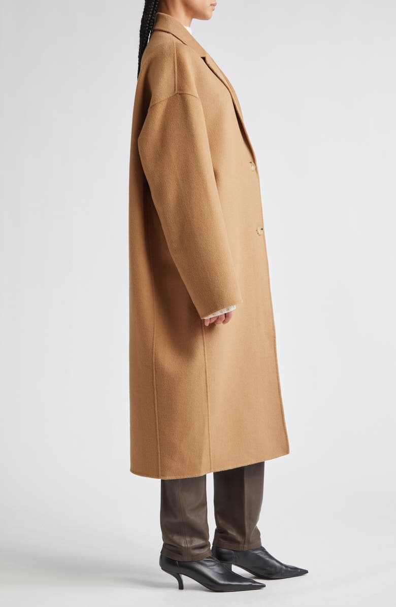 TOTEME Double Face Wool Cocoon Coat, Alternate, color, Camel