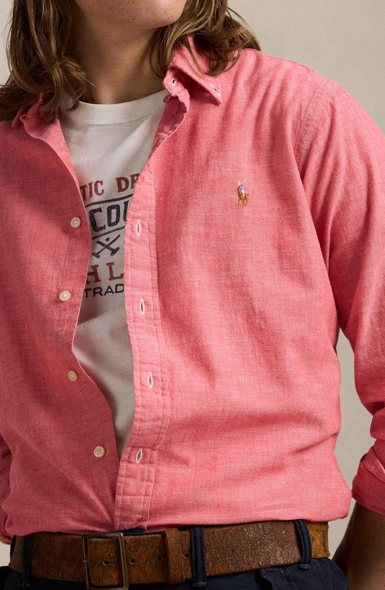 Polo Ralph Lauren Classic Fit Chambray Button-Down Shirt, Alternate, color, 