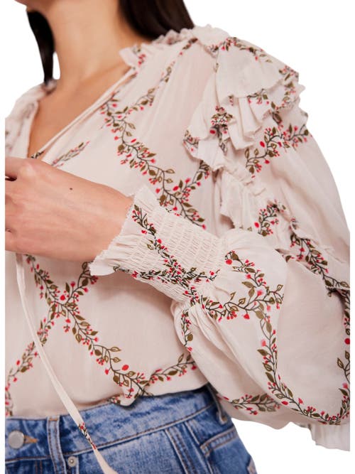 Mint Velvet Neutral Floral Print Blouse