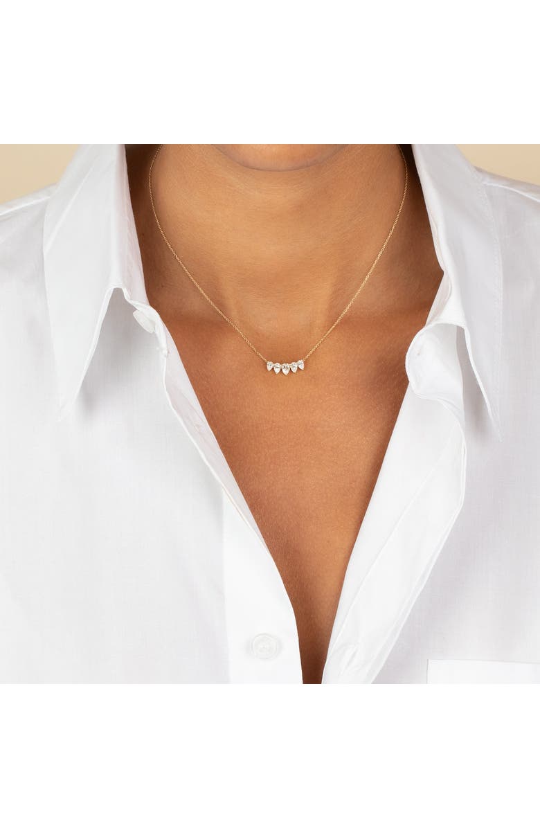 BY ADINA EDEN Lab Grown Diamond Pear Cut Curved Bar Necklace 14K, Alternate, color,