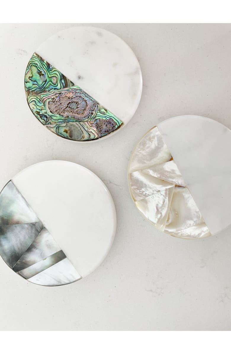 Anaya Marble Lemongrass Candle, Alternate, color,