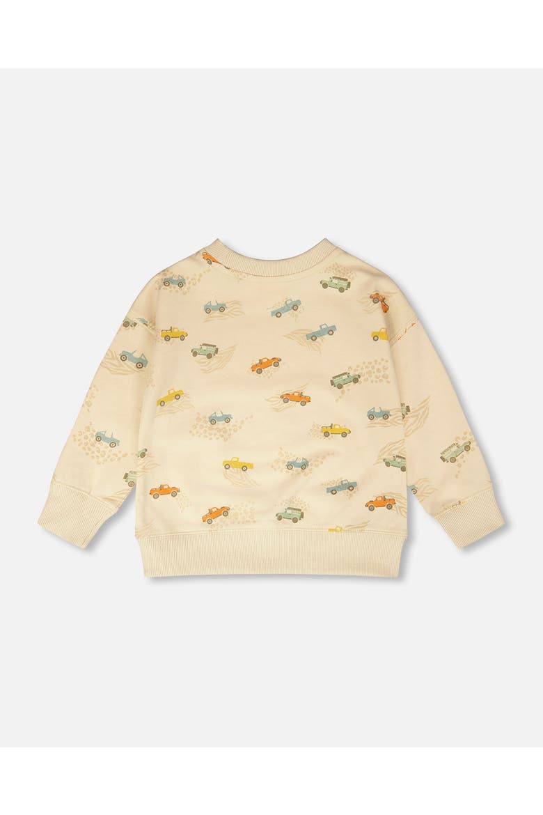Long Sleeve Jeep Print French Terry Sweatshirt, Alternate, color, Beige Jeeps Print