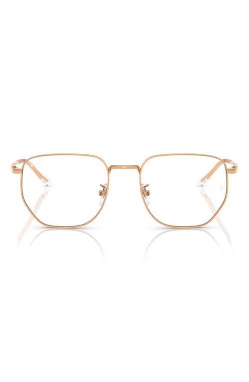 Ray Ban Ray-ban 53mm Square Optical Glasses In Rose Gold