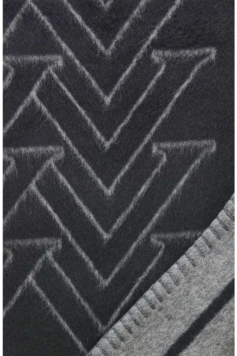 Mr. Vic Monogram Blanket, Alternate, color, CHARCOAL