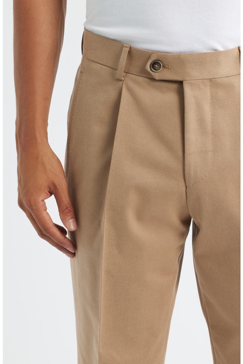 Peet Pleated Virgin Wool Dress Pants, Alternate, color, MEDIUM BROWN