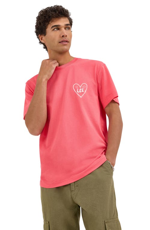 Lee Heart Logo Embroidered Graphic T-shirt In Lychee