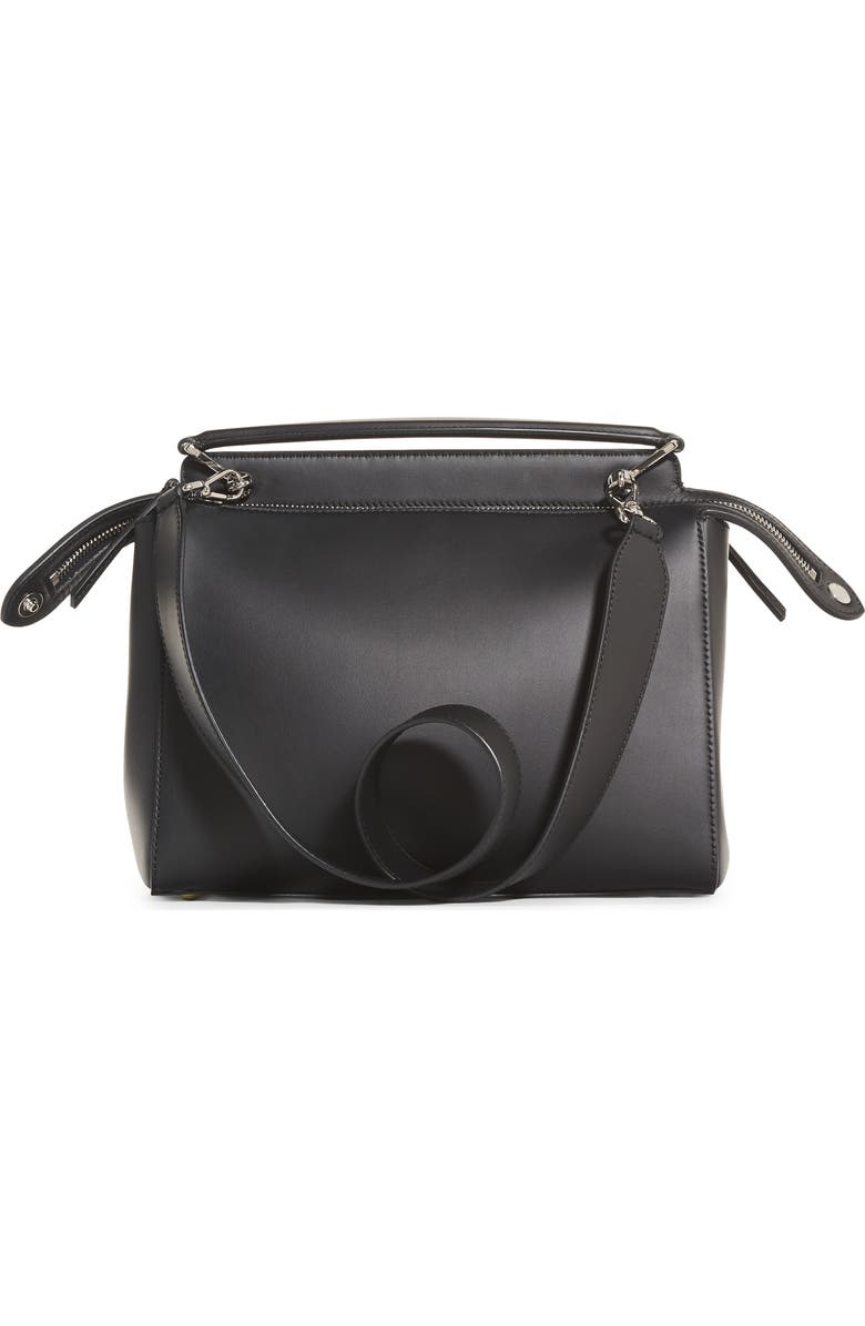 Fendi 'DOTCOM' Lace-Up Leather Satchel, Alternate, color,