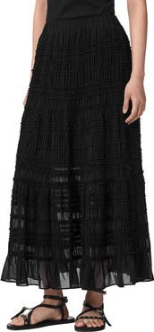AllSaints Lotus Tiered Maxi Skirt