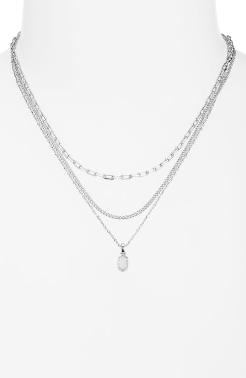 Kendra Scott Mini Elisa Gold Triple Strand Necklace In Silver Iridescent Drusy