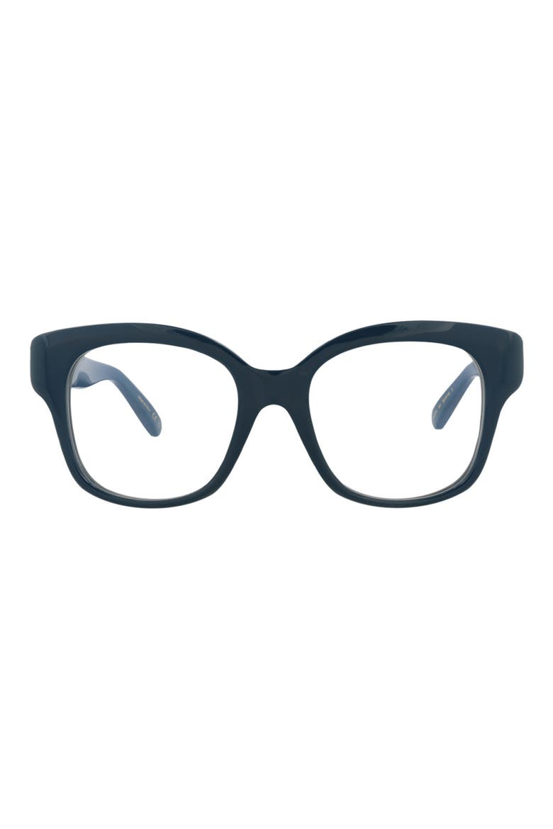 Novelty 52mm Square Optical Glasses, Main, color, BLUE BLUE TRANSPARENT