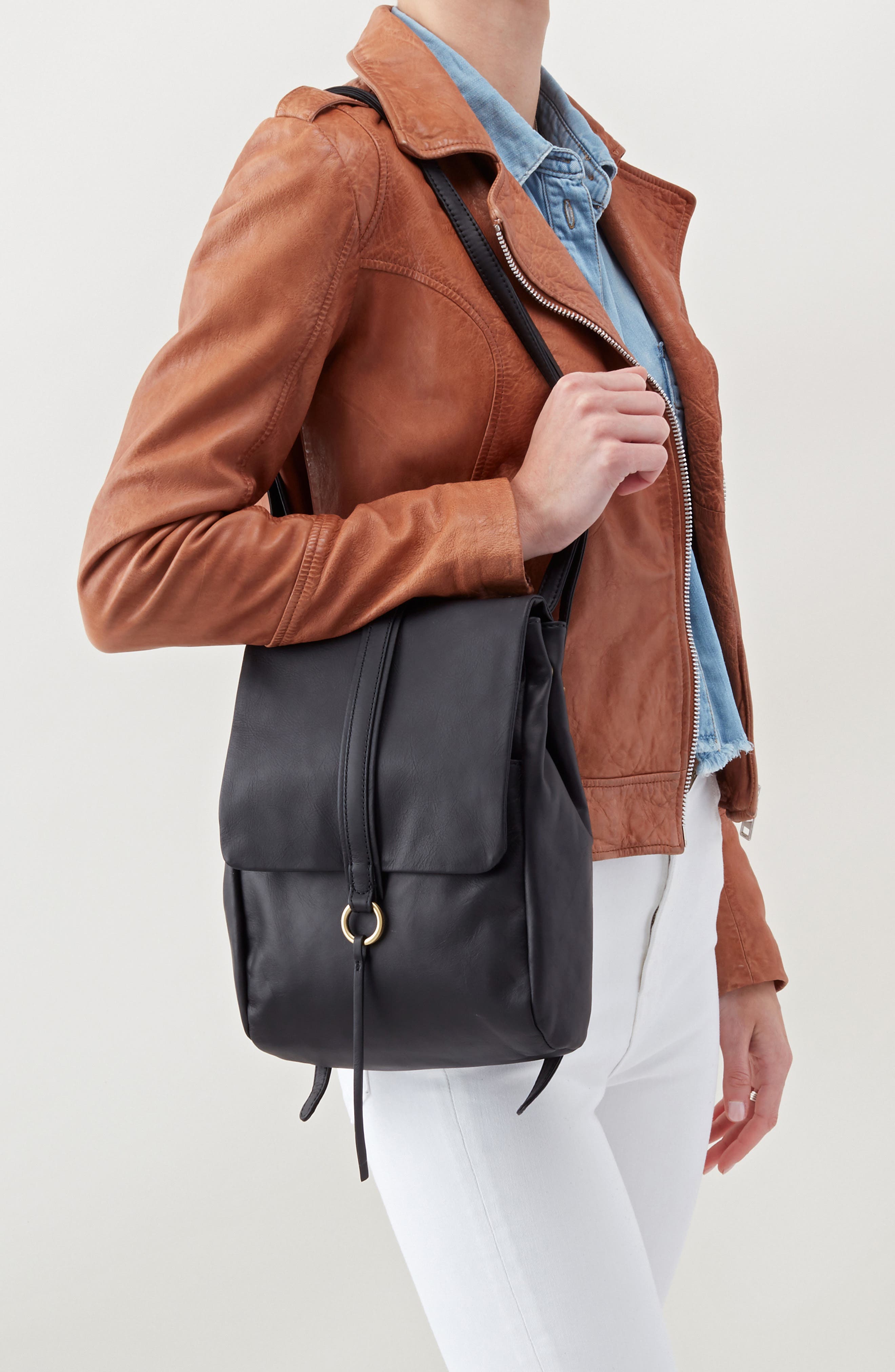 HOBO Bridge Convertible Leather Messenger Bag, Alternate, color, 