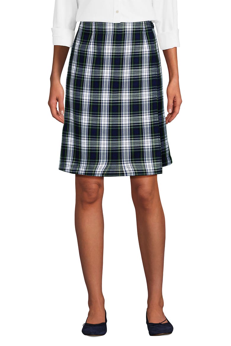 School Uniform  Plaid  A Line Tab Skort Top of Knee, Main, color, White Plaid