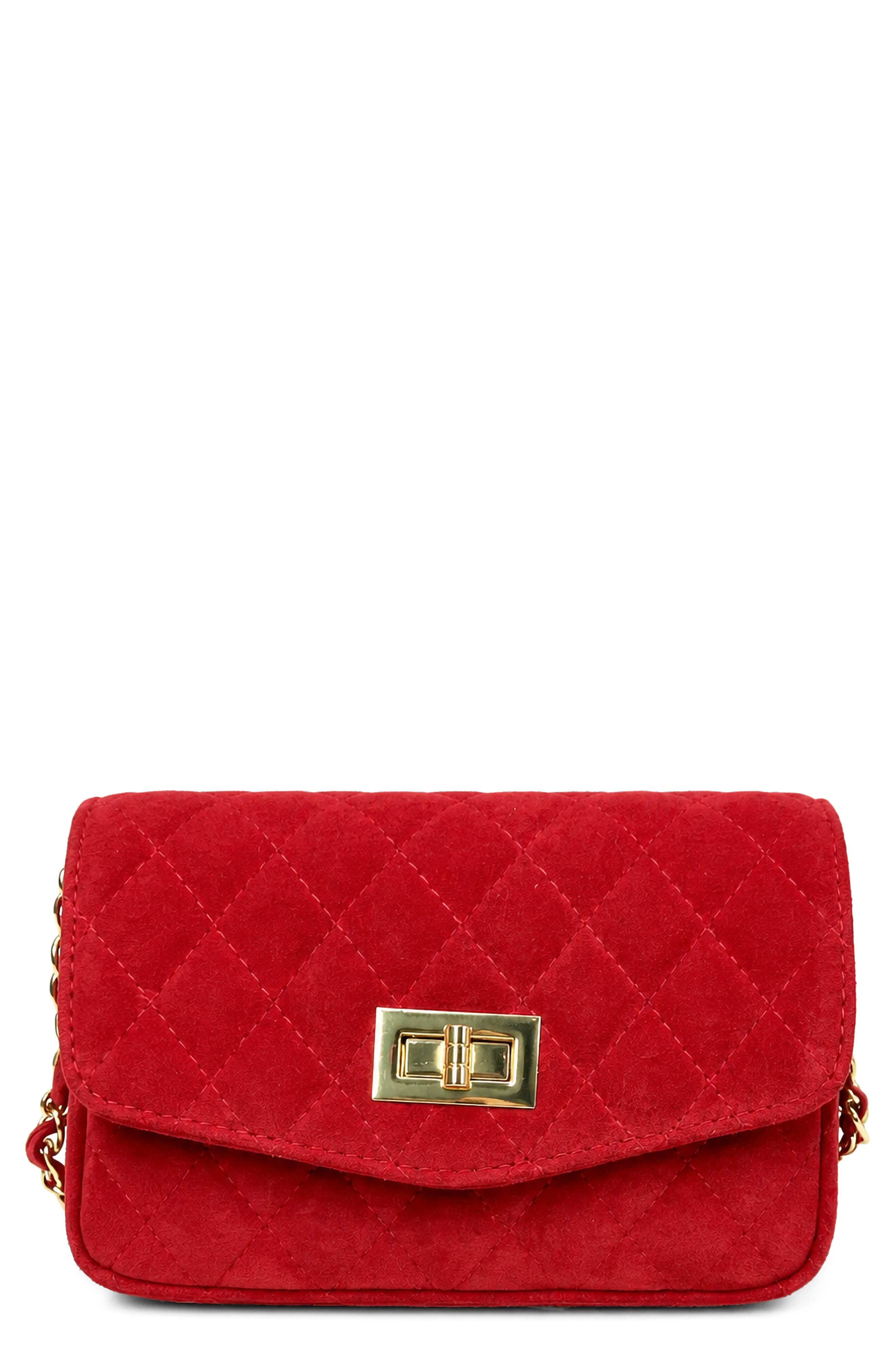 Lola Quilted Suede Crossbody Bag