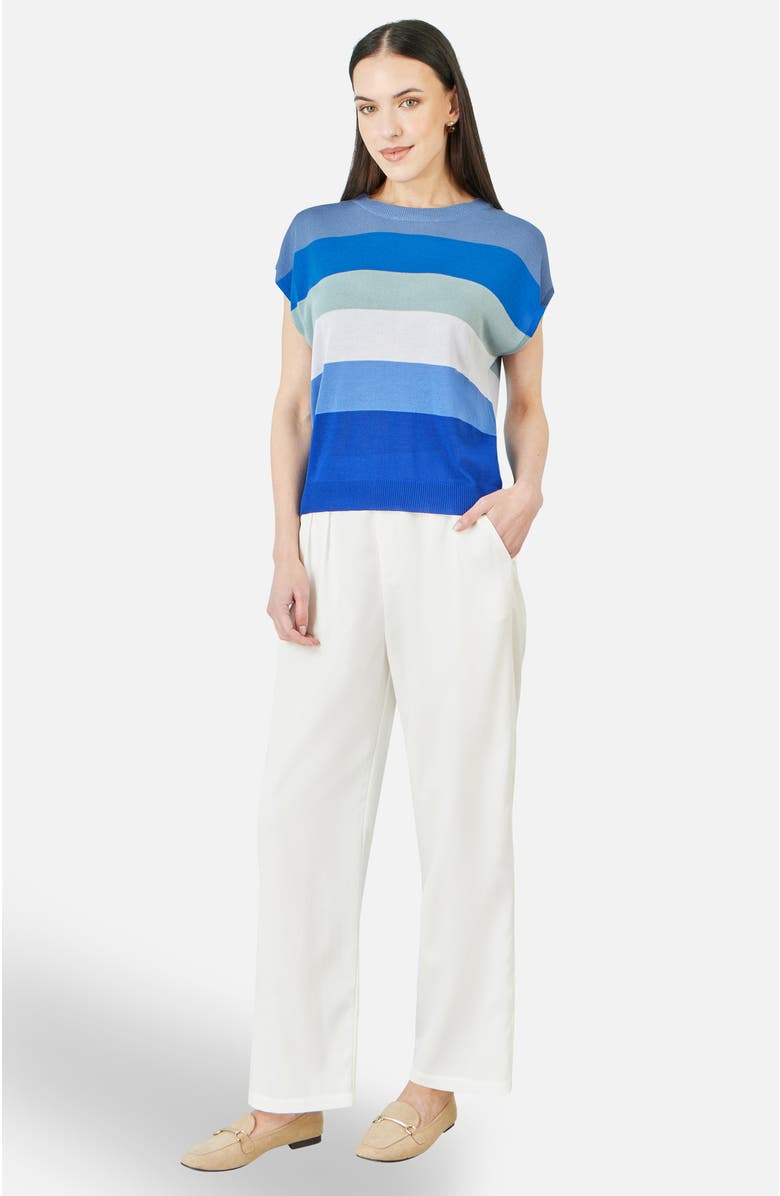 Yumi Block Stripe Relaxed Knitted Top, Alternate, color,