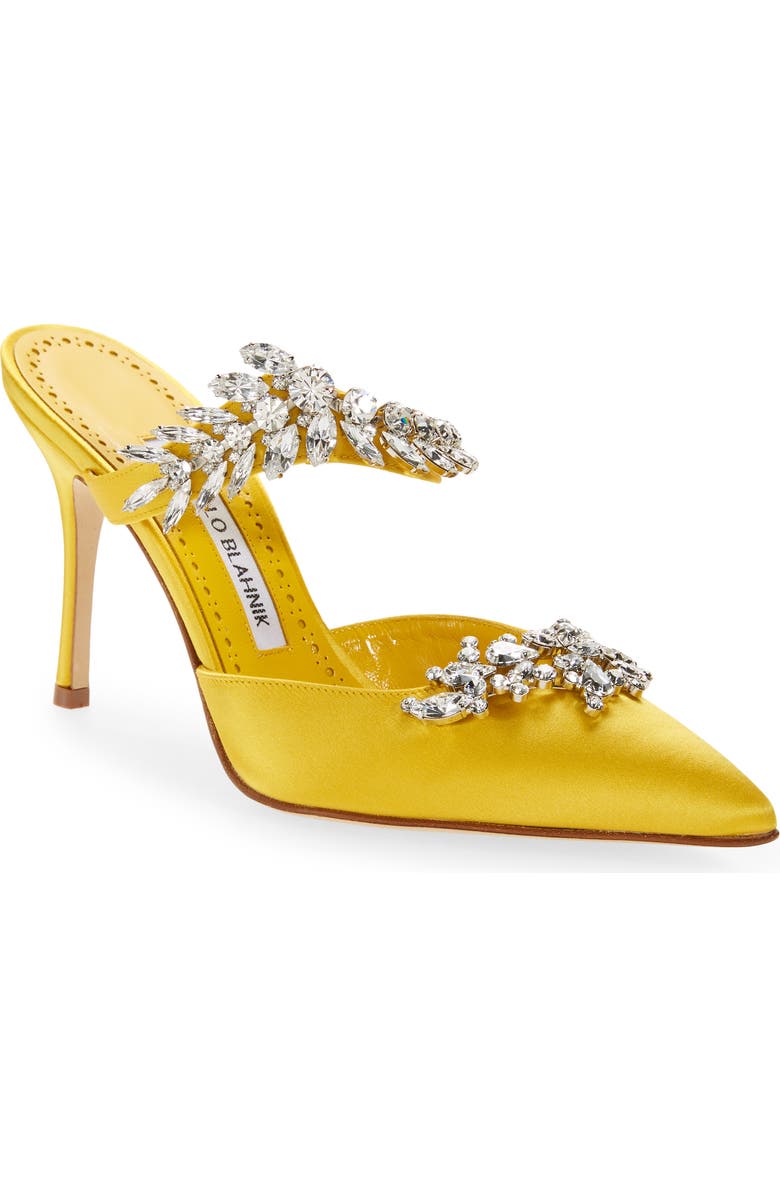 Manolo Blahnik Lurum Jewel Leaf Mule, Main, color,
