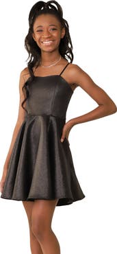 Un Deux Trois Fit and Flare Party Dress in Longer Length