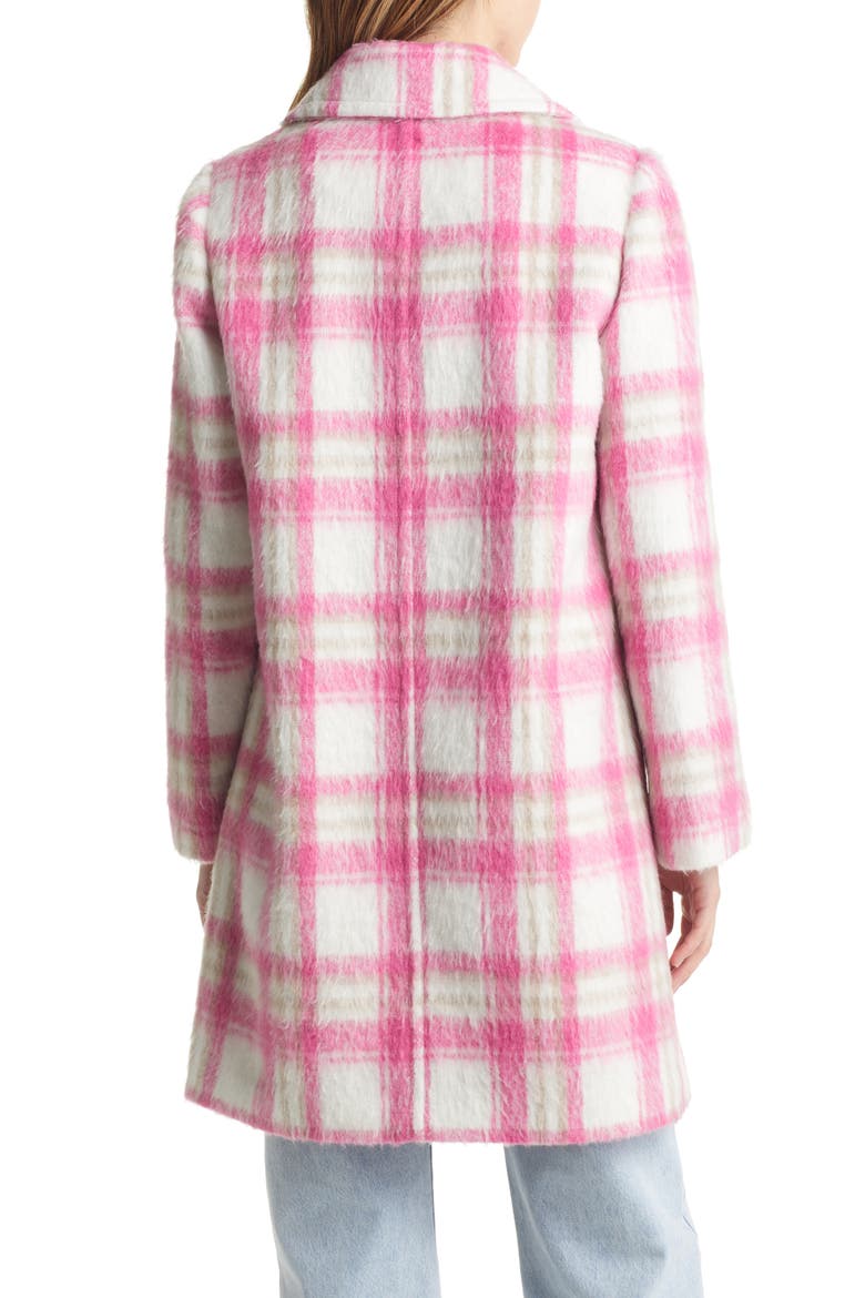 Brushed Plaid Double Breasted Coat, Alternate, color, SOFT PINK