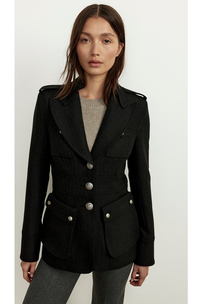 Officers Jacket, Alternate, color, Carbon Herringbone