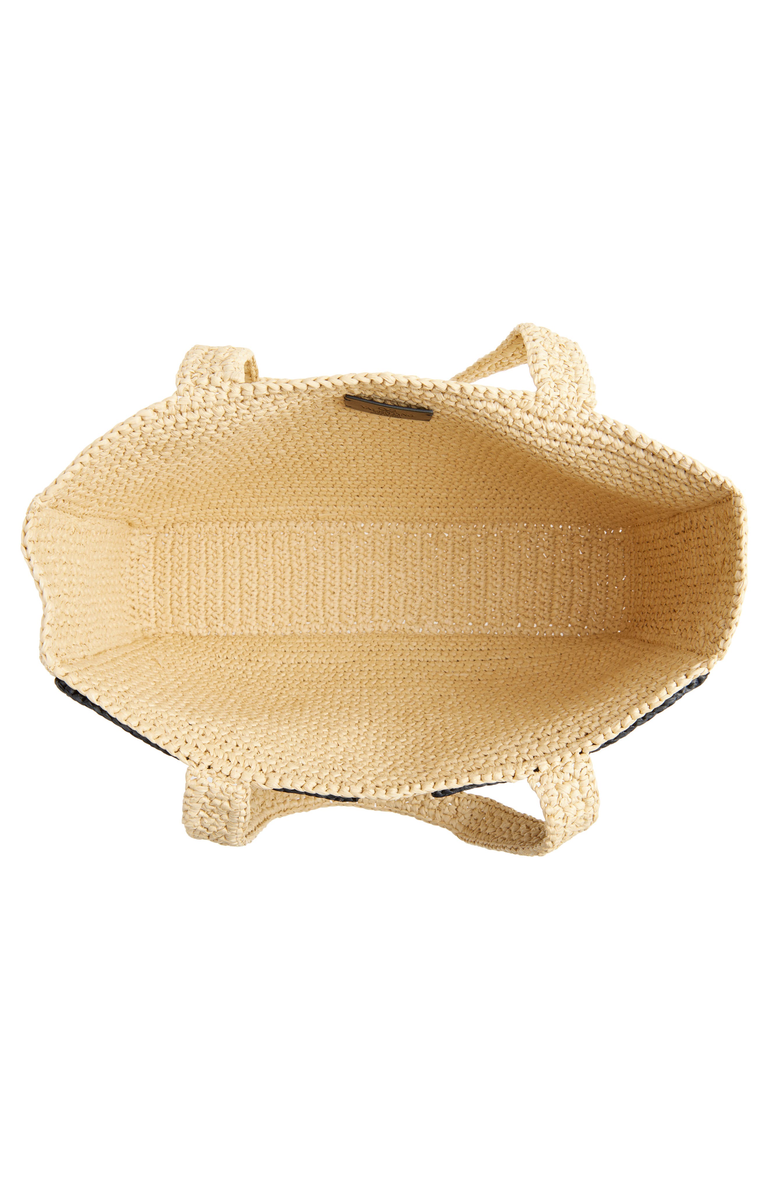 Valentino Garavani Large Viva Superstar Raffia Tote, Alternate, color, Naturale/ Nero