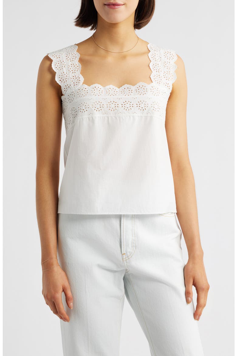 The Eyelet Tank, Main, color, WHITE