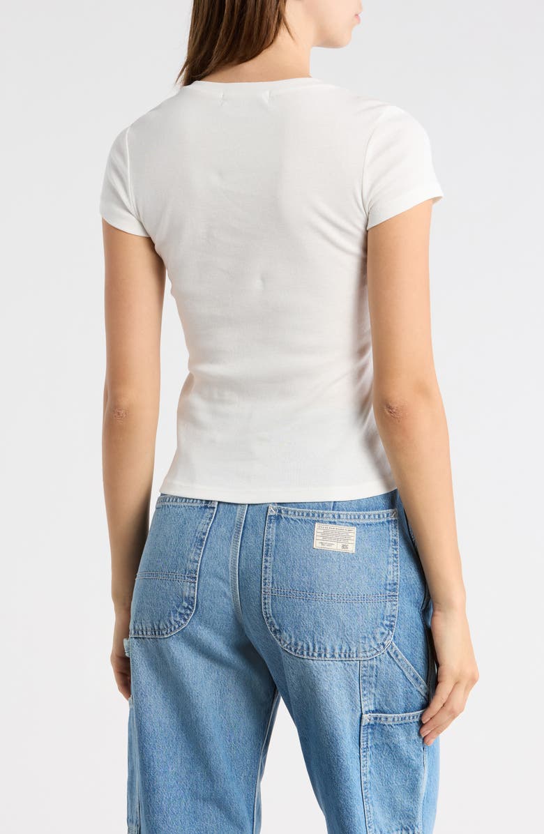 Madden Girl Embroidered Baby Tee, Alternate, color, Ivory