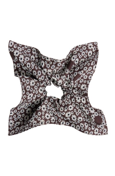 Floral-print scrunchie