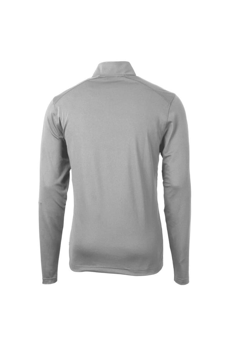 Men's Cutter & Buck  Gray Detroit Tigers Virtue Eco Pique Recycled Quarter-Zip Pullover Top, Alternate, color, Gray