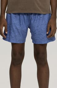 Maui & Sons Doodle Print Microfiber Swim Trunks