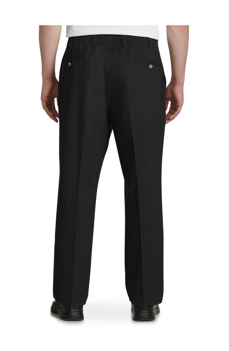 Harbor Bay by DXL Big & Tall Elastic-Waist Pants, Alternate, color, Black