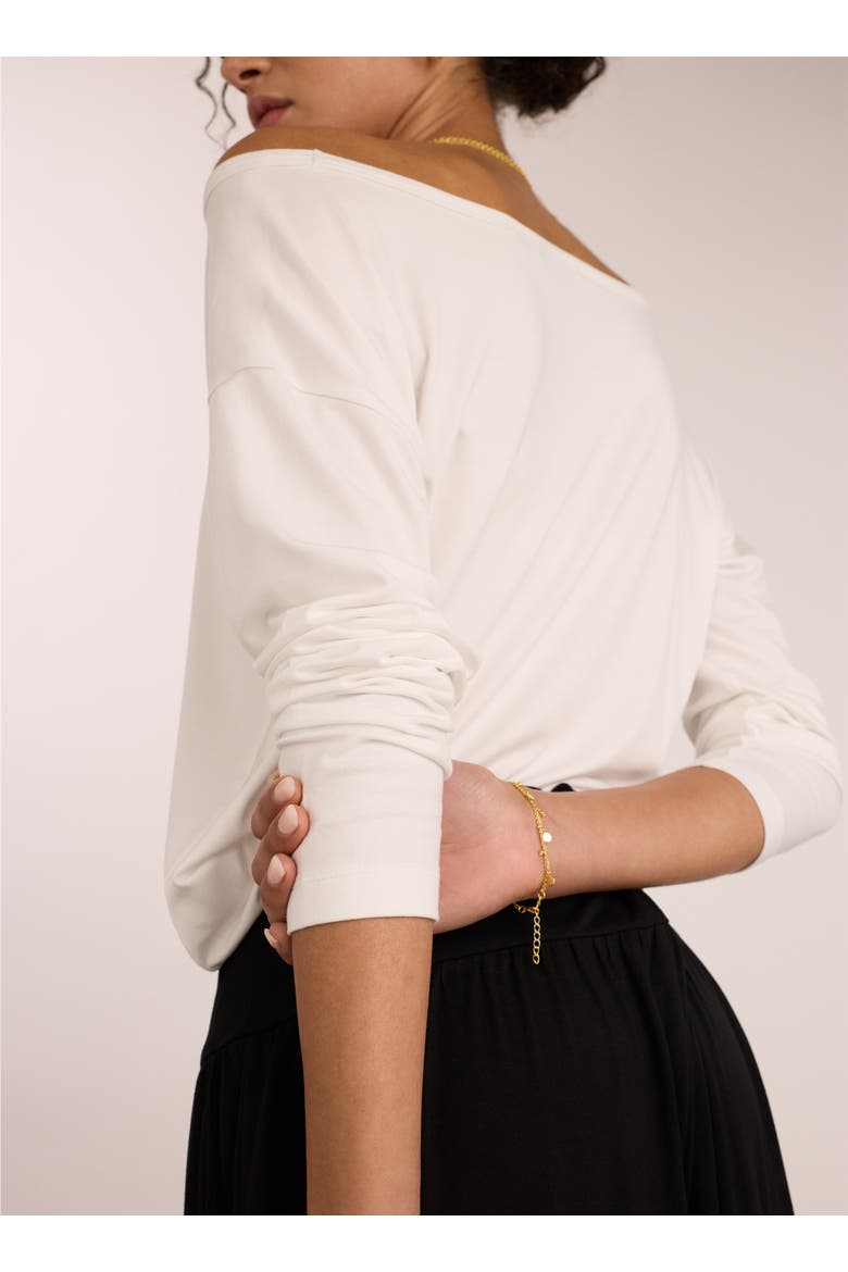 Lizzie Relaxed Off The Shoulder Top, Alternate, color, Pure White