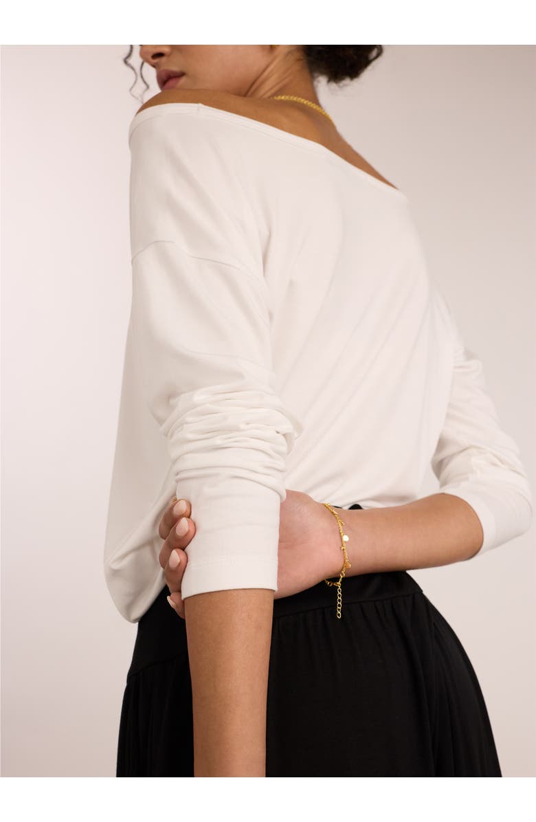 Baukjen Lizzie Relaxed Off The Shoulder Top, Alternate, color, Pure White