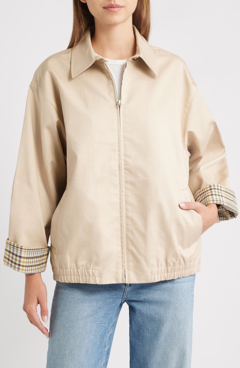 rag & bone Carrie Front Zip Jacket, Alternate, color, Beige